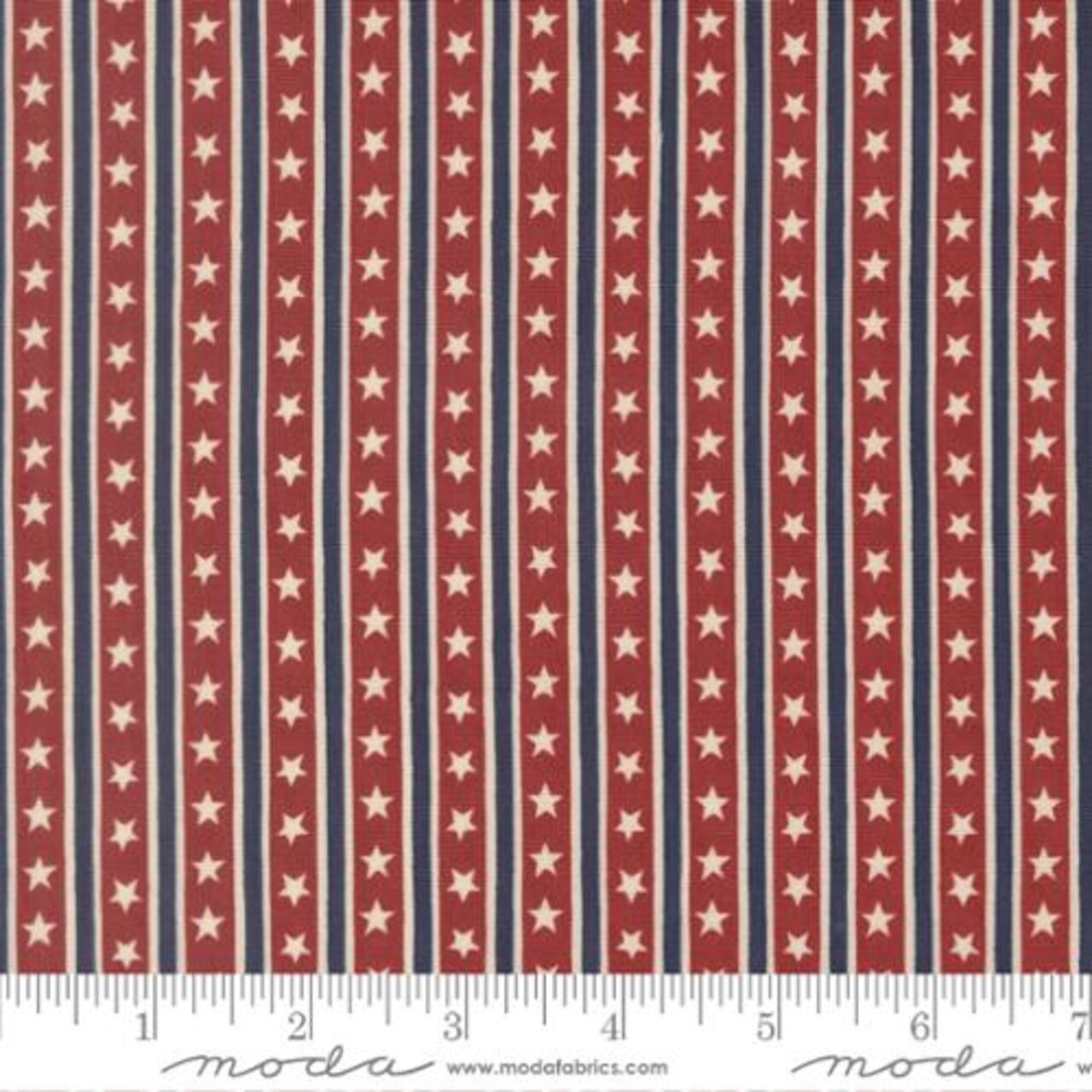 Fabric Moda Brave Crimson Stars in Stripes America 250 Years by the Quarter Yard 56184-22